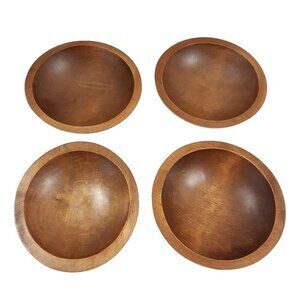Baribocraft Canada Vintage MCM Maple Wood Bowls Set 4 Collector Rustic Natural